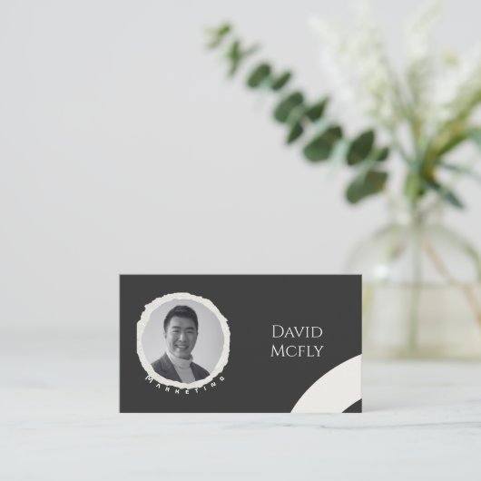 Organisch minimalistisch met QR-code Visitekaartje (Staand voorkant)