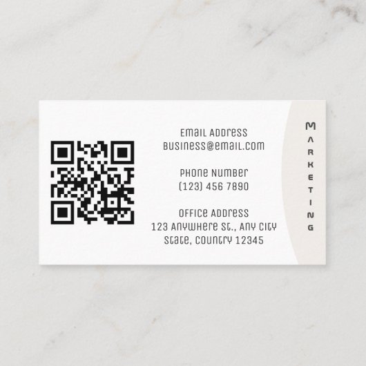 Organisch minimalistisch met QR-code Visitekaartje (Achterkant)