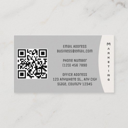 Organisch minimalistisch met QR-code Visitekaartje (Achterkant)