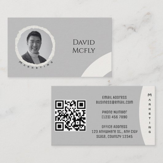Organisch minimalistisch met QR-code Visitekaartje (Voorkant / Achterkant)