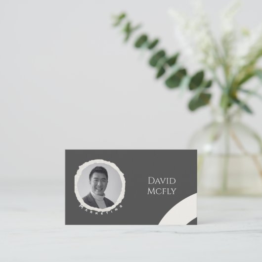 Organisch minimalistisch met QR-code Visitekaartje (Staand voorkant)