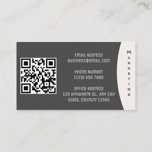 Organisch minimalistisch met QR-code Visitekaartje (Achterkant)