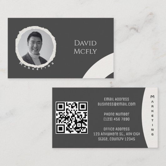 Organisch minimalistisch met QR-code Visitekaartje (Voorkant / Achterkant)