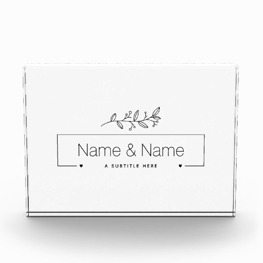 Organisch minimalistisch natuurlijk bruiloft ONTWE Fotoblokken (Voorkant)