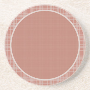 Organisch moderne terracotta beige geruite accent  zandsteen onderzetter