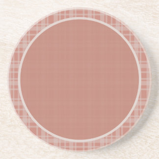 Organisch moderne terracotta beige geruite accent  zandsteen onderzetter