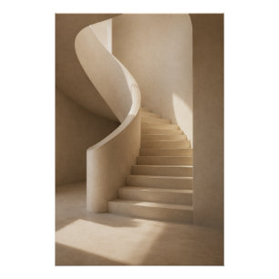 Organisch Moderne Trappenhuis Architectuurprint Perfect Poster