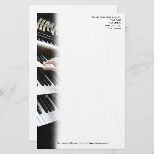 Organisch of kerkmuzikant letterhead briefpapier (Voorkant / Achterkant)