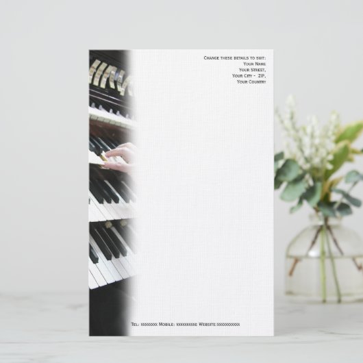 Organisch of kerkmuzikant letterhead briefpapier (Staand voorkant)