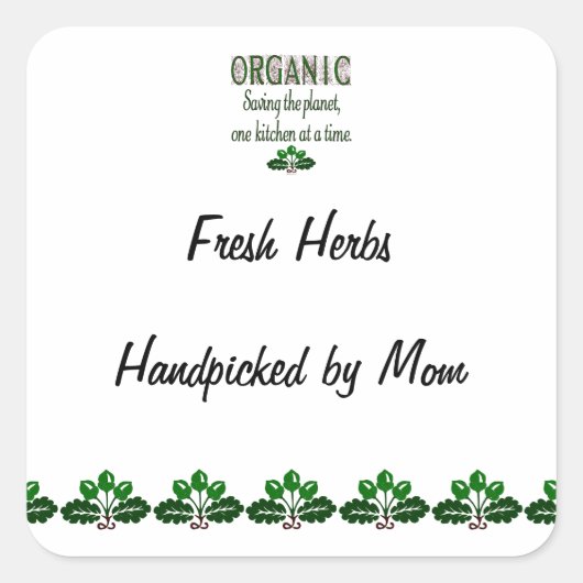 Organisch opslaan van de planeet Custom Canning La Vierkante Sticker (Voorkant)