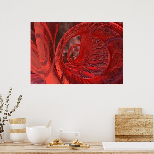 Organisch - rood poster (Keuken)