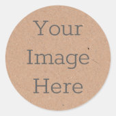 Organisch Rustiek Bruin Kraftpapier Minimalistisch Ronde Sticker (Voorkant)