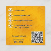 Organisch Ruw Honing Lokaal Merk QR Code Schattige Vierkante Visitekaartje (Achterkant)