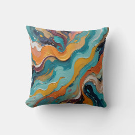 Organisch vloeiende vormen gedempte kleuren Sierku Kussen