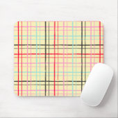 Organisch Wobbly Check Grid Patroon Retro Pop Muismat (Met muis)