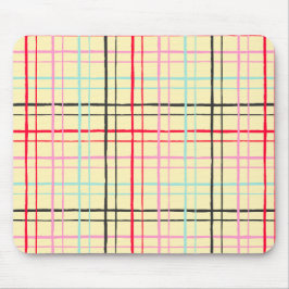 Organisch Wobbly Check Grid Patroon Retro Pop Muismat