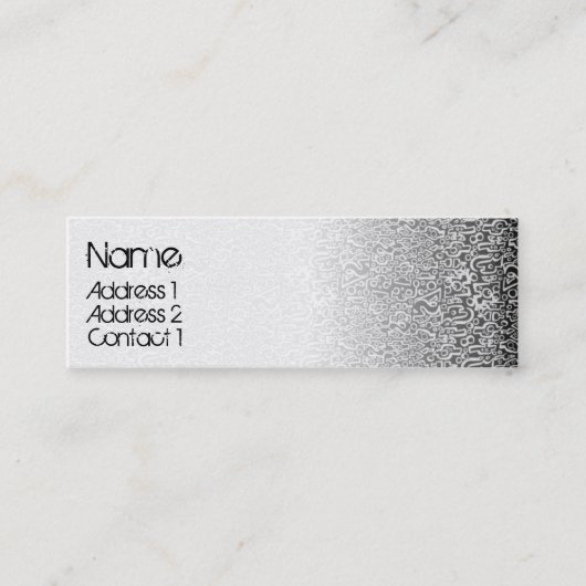 ORGANISCH zwart Mini Visitekaartje (Voorkant)