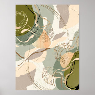 Organische aardetinten Abstract - Modern minimalis Poster