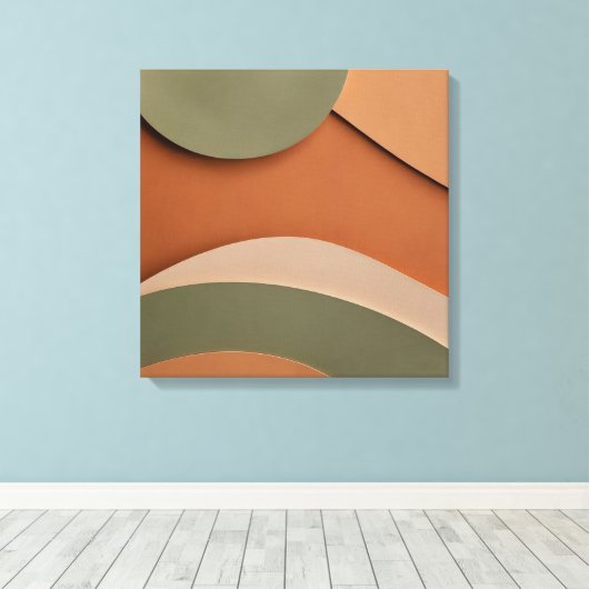 Organische aardetinten - Abstracte Boho Canvas Afdruk (Insitu (Houten vloer))