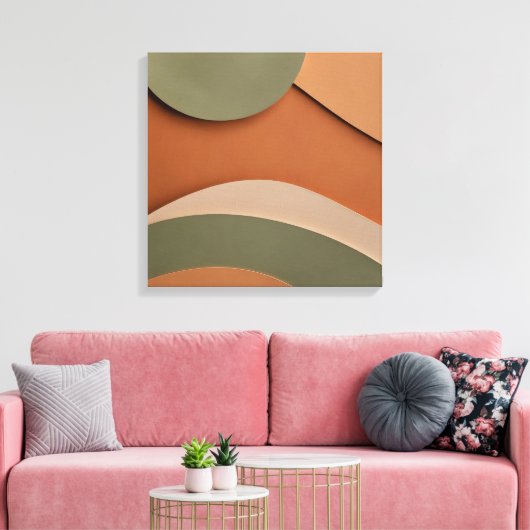 Organische aardetinten - Abstracte Boho Canvas Afdruk (Insitu (Woonkamer))