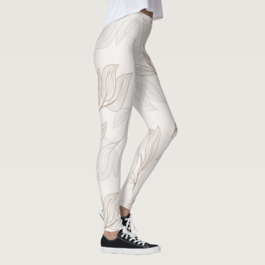 Organische Abstracte blad ontwerp Leggings (Rechts)