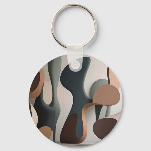 Organische Abstracte Sculpturale Moderne Sleutelhanger (Voorkant)
