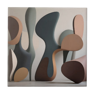 Organische Abstracte Sculpturale Moderne Tegeltje