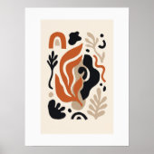 Organische Abstracte Wandkunst | Modern Boho Neutr Poster (Voorkant)