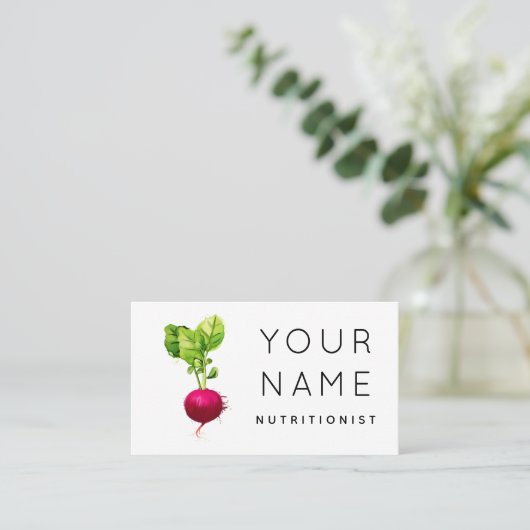 Organische bieten Waterverf Plantaardige voedingss Visitekaartje (Staand voorkant)