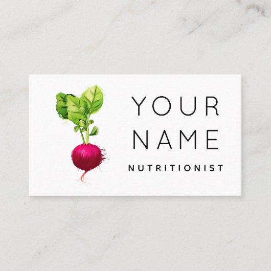 Organische bieten Waterverf Plantaardige voedingss Visitekaartje (Voorkant)