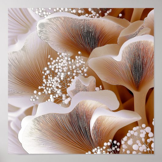 Organische bloei vormen – Getextureerde abstracte  Poster (Voorkant)