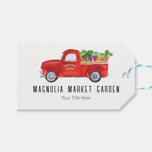 Organische Boerderij Truck Veggies Chicken Farmers Cadeaulabel