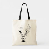 Organische boerenbrief Y floral monogramma Tote Bag (Achterkant)