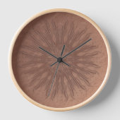 Organische boho sunburst mandala wall klok (Voorkant)