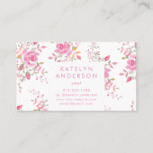 Organische botanische Waterverf Rozen Visitekaartje (Achterkant)