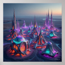 Organische buitenaardse stadsgebouwen