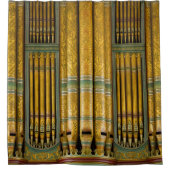 Organische buizen, groen en gouden douchegordijn (Voorkant)