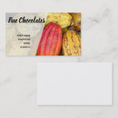 Organische cacao-bonen voor het maken van chocolad visitekaartje (Voorkant / Achterkant)