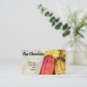 Organische cacao-bonen voor het maken van chocolad visitekaartje (Staand voorkant)
