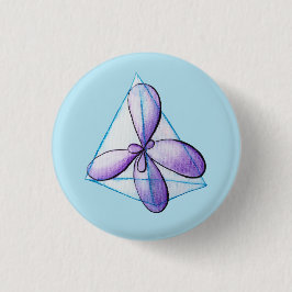 Organische Chemie Kunst – Methaan Molecule Tekenin Ronde Button 3,2 Cm