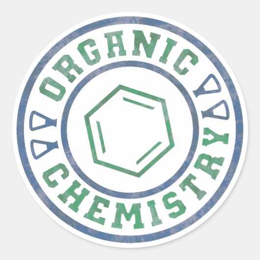 Organische chemie ronde sticker (Voorkant)