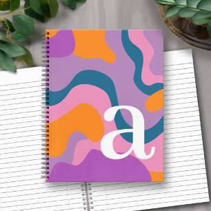 Organische Curven met Reusachtig Modern Monogram Notitieboek