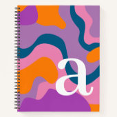 Organische Curven met Reusachtig Modern Monogram Notitieboek (Voorkant)