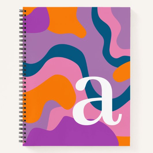Organische Curven met Reusachtig Modern Monogram Notitieboek (Voorkant)