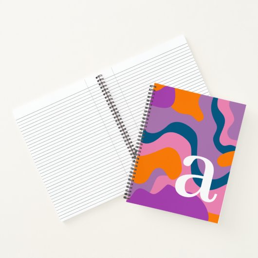 Organische Curven met Reusachtig Modern Monogram Notitieboek (Binnen)