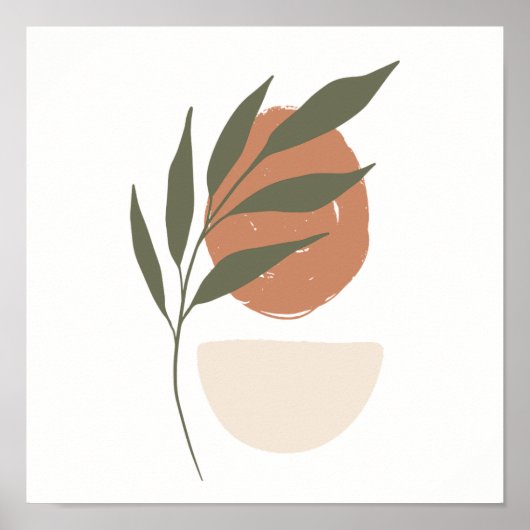 Organische Eenvoudige Boho Tekeningen Boho Chique  Poster (Voorkant)