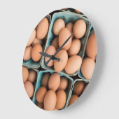 Organische eieren in kratten grote klok (Hoek)