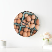 Organische eieren in kratten grote klok (Huis)