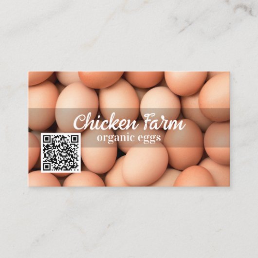 Organische Eieren QR-code Visitekaartje (Voorkant)