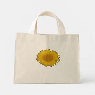 Organische gele bloem op zak mini tote bag